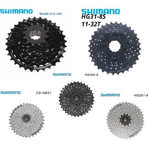 SHIMANO Genuine Cassette 8V 9V CS-HG200-8 HG31-8 HG51-8 HG200-9 HG201-9 11-32T 11-34T 11-36T MTB Bicycle 8V/9V Cassette