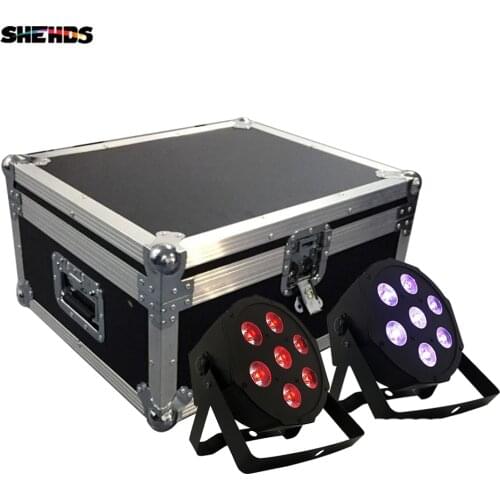 Flight Case With 8pcs LED Flat Par 7x18W RGBWA UV 6in1 for Effect Stage for Disco DJ Music Party Club Dance Lighting Equipment
