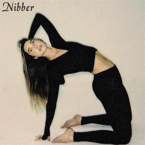 Nibber Casual Sportwear 2 Two Piece Sets Women Long Sleeve Zipper Top And Skinny Elasticity Pencil Pants Fashion Streetwear