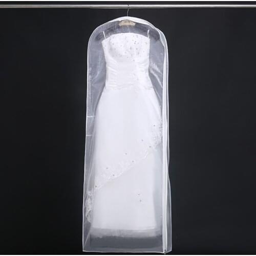 Length 160cm Transparent Soft Tulle Mesh Yarn Wedding Bridal Dress Dust Cover Long Section Clothes Gown Protector Bags FC90