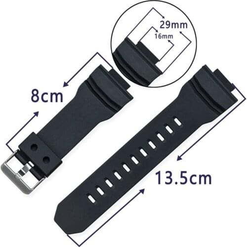 Watchband for Casio GA-150/200/201/300/310/GLX Sport Watch Band Black Soft Silicone Rubber Pin Buckle Strap for Mans Bracelet