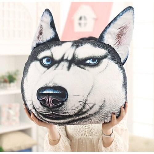 Samoyed Husky Shiba Inu personality creative 3D Big dog head Pillow Cushion Plush toy