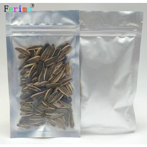 100pcs Flat bottom self - sealing semi - transparent aluminum foil bag leisure food negative - yang pure aluminum package
