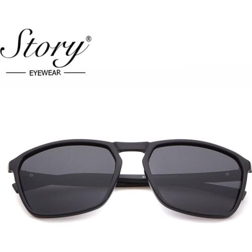STORY retro square sunglasses men 2019 brand designer vintage classics black ploygon Polarized eyewear male driver shades SZ3782
