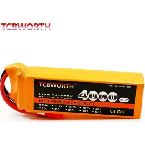 TCBWORTH RC Airplane LiPo Battery 4S 14.8V 4000mAh 30C For RC Helicopter Quadrotor Car boat Drone Truck LiPo Batteries 4S AKKU