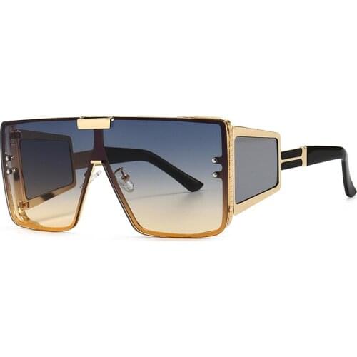 TEENYOUN 2020 Fashion Retro Gradient Big Frame Sunglasses Oversized Square Women Sun Glasses One Piece Gafas Shade Eyewear UV400