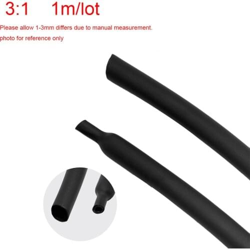 3M/lots 3:1 Heat Shrink Tube with Glue Dual Wall Tubing Diameter 1.6/2.4/3.2/4.8/6.4/7.9/9.5/12.7mm Adhesive Lined Sleeve Wrap