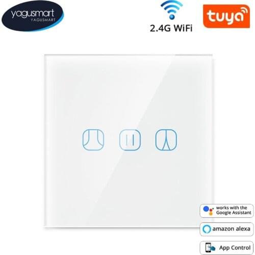 Yagusmart Tuya Smart Life WiFi Smart Curtain Switch Work with App Voice Control Alexa Google Home Smart Wall Switch