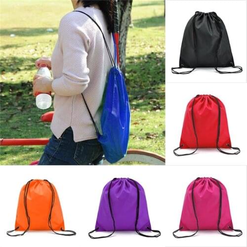 Unisex Casual Oxford Waterproof Swimming Drawstring Beach Bag Man Women Portable Big Capacity Solid Sport Backpack Storage Bag