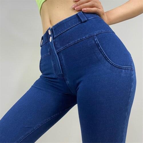 Melody Super Stretch Jeans Blue Womens ultra Skinny Fit Jeans Pull On Denim Jeggings Fitness Shapewear Butt Lift Jeans