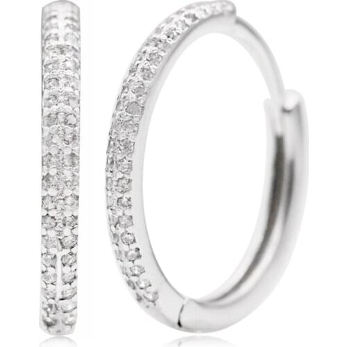 Dazzing Cubic Zirconia Hoop Earrings 925 Sterling Silver Earrings For Women Exquisite Wedding Earrings Good Gift For Women