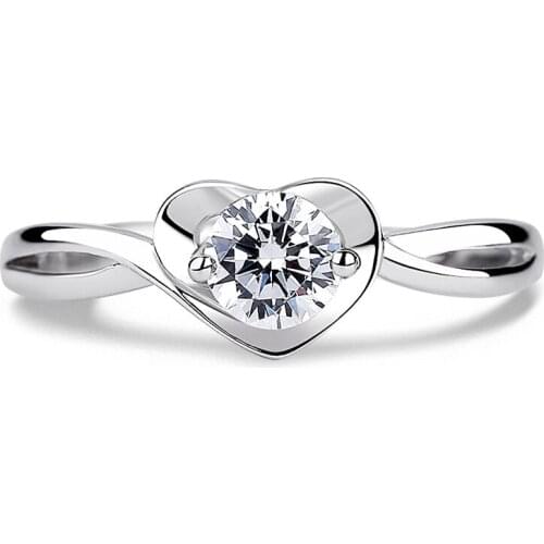 Original Design Heart Rings Sterling Silver 925 Womens Luxury Lovely Diamond Fine Jewelry Engagement Wedding Happy Party Gift