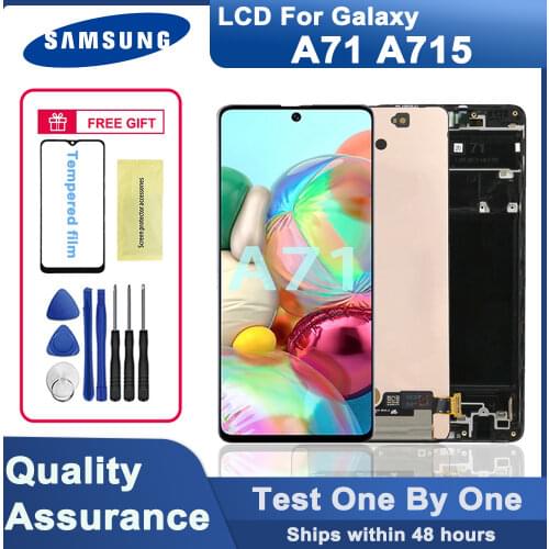 100% tested 6.7" Original AMOLED LCD Display for Samsung Galaxy A71 A715 A715F LCD monitor touch screen digitizer assembly