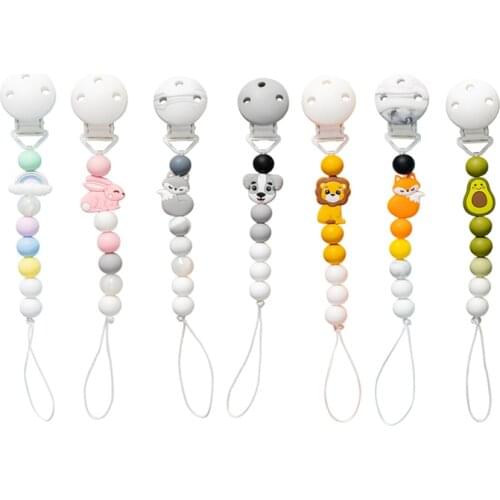 1pc Silicone Baby Pacifier Clips Holder Chain Silicone Pacifier Chains Five Star Baby Teether Teething Chain Baby Gift Chain