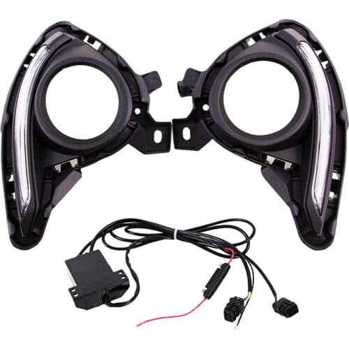 1 Pair Car Front LED Turn Signal Indicate Lamps Daytime Running Lights Fit for Mazda 2 2015-2017 Auto Styling Decor Warning Lamp