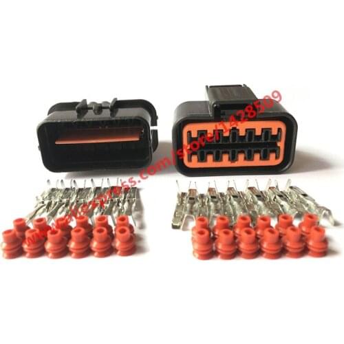 10 Sets 12 Pin Gas Accelerator Pedal Connector Automotive Connector For 99-05 VW Jetta Golf GTI MK4 Audi PB625-12027 PB621-12020