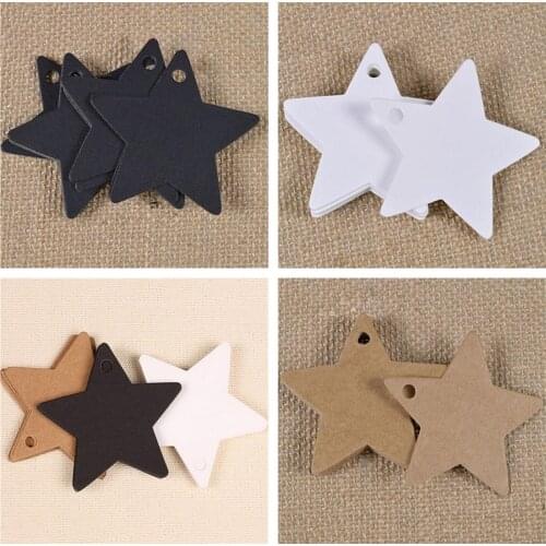 100Pcs/Pack Multi-use Star Kraft Paper Wedding Label Party Gift Card Price Luggage Tags Christmas Decoration Christmas Ornaments