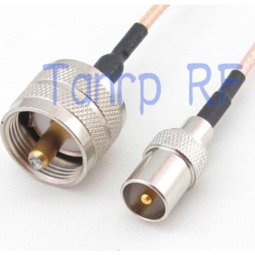 12in TV male to UHF PL259 male plug RF adapter connector 30CM Pigtail coaxial jumper extension cord cable RG316