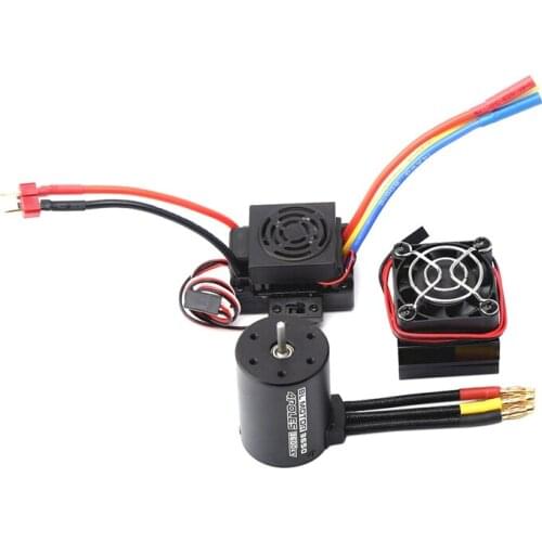 3650 Brushless Motor With 60A ESC & Heat Sink Combo For 1:8/1:10 HSP HPI Wltoys RC Car RC Boat Part