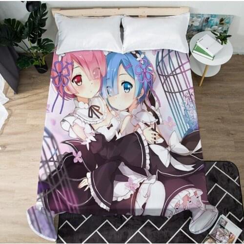 Anime Re:Life In A Different World From Zero Bed Sheet Coverlet Children Room Bed Sheet Bed Linen (NO Duvet Cover Pillowcase) 03