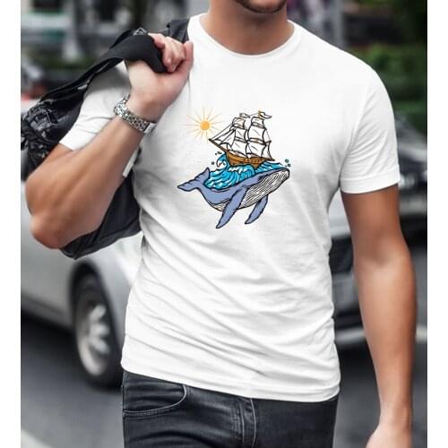 BK Gift Whale Design White T-Shirt-1