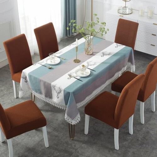 Linen Tablecloth Hotel Picnic Table Rectangular Table Covers Wedding Home Dining Tea Table Cloth Lace Tassel Tablecloth