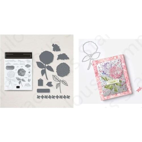 Hydrangea Haven Metal Cutting Dies and Stamps Scrapbooking Decoration Paper Card Embossed Photo Album Craft Template Stamps Dies
