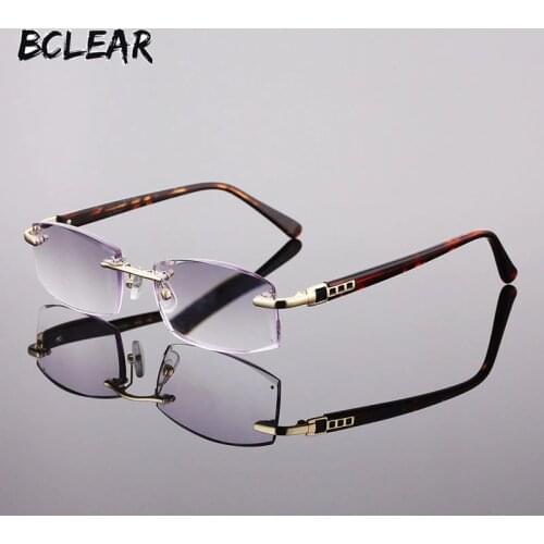 BCLEAR New fashion men rimless reading glasses +1.00 +1.50 +2.00 +2.50 +3.00 +3.50 +4.00 frameless reading eyeglass high quality