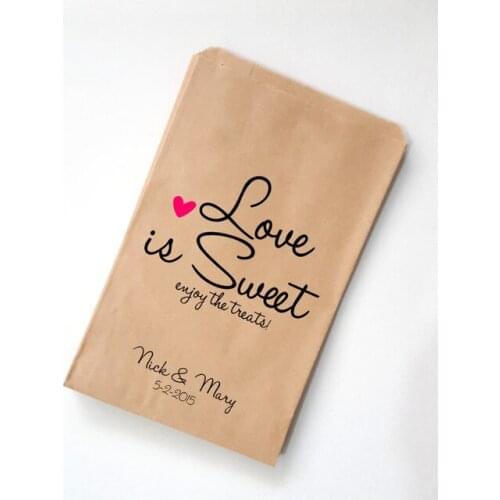 Custom Sweet Thank You Wedding popcorn candy Buffet treat bags BIRTHDAY Bridal baby Shower Bakery Cookie Favors packets