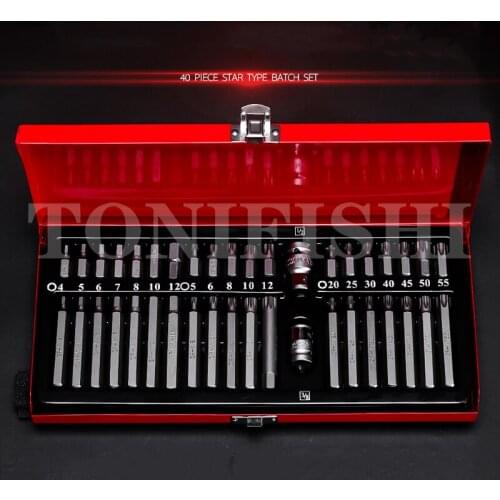 40-piece star batch set set Allen wrench set combination auto repair tool spline flower twelve plum bit