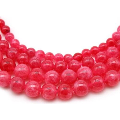 Natural Stone Red Rhodochrosite Angelite Beads Round Smooth Loose Spacer Beads 6/8/10/12mm 15" For Jewelry Making DIY Bracelet