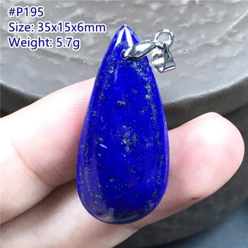 Natural Royal Blue Lapis Lazuli Pendant For Women Men Healing Wealth Luck Stone 42x20x8mm Beads Silver Gemstone Jewelry AAAAA