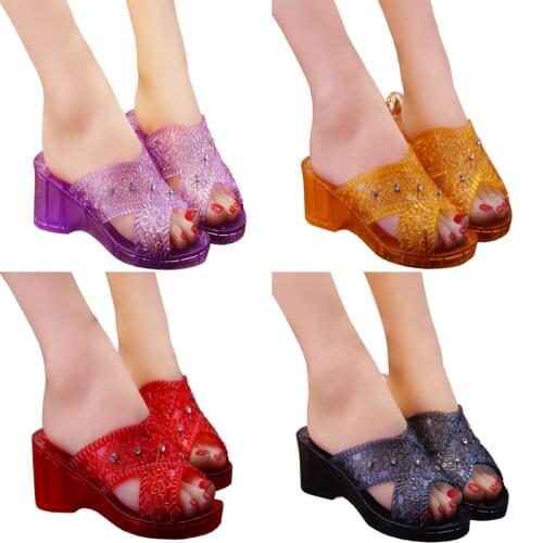 New womens slippers fashion transparent sandals slippers outer beach womens slippers