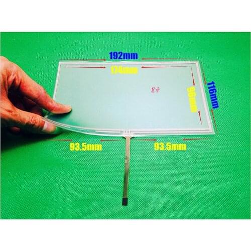 New 8" inch 192mm*116mm 192*116mm 4 wire Resistive Touch screen digitizer panels CAR GPS Navigation Touch Screen Panels
