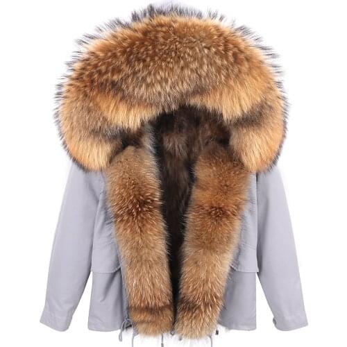 7XL Waterproof parkas Natural Fur Lining Parka Natural Raccoon Fur Coat Real Fur Coat Winter Jacket Women Collar Warm Thick