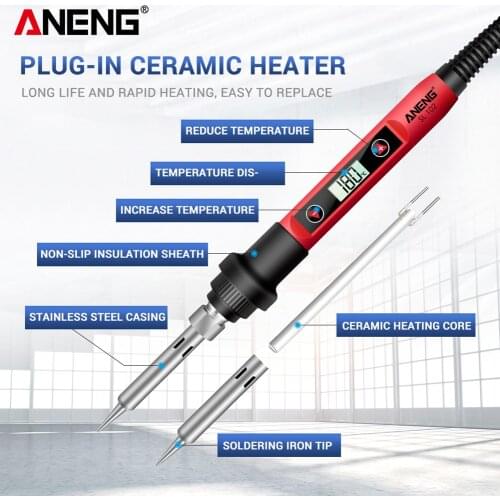 ANENG SL102 60W Digital Electric Soldering Iron 60W Mini Electric Soldering Iron Portable Digital Display Adjustable Welder
