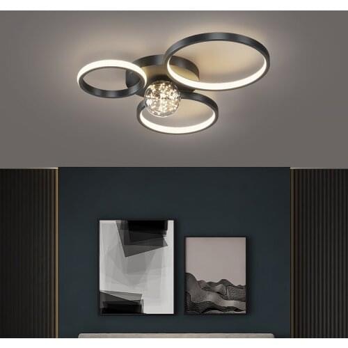Black&Gold LED Ceiling Light For Living Room Dining Room Bedroom Kitchen Home Indoor Flush Mount Lighting Fixtures Ceiling Lamps