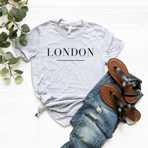 Casual Hipster Funny T-shirt for Lady Yong Girl Top Tee London Print Women Tshirt