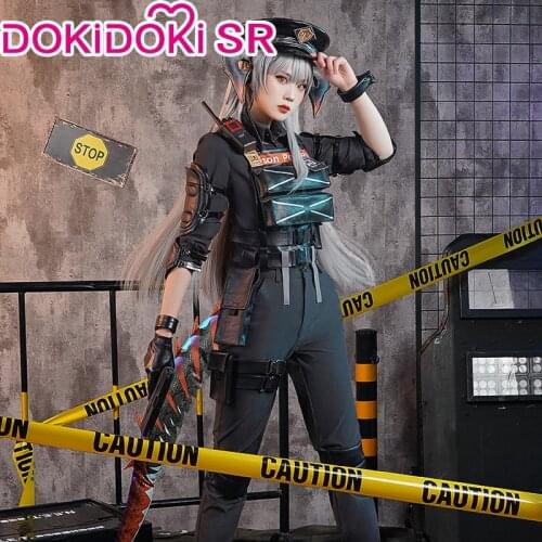 PRE-SALE DokiDoki-SR Game Arknights Cosplay Costume Women Saria Lawful Game Arknights Cosplay Saria Iron Law Halloween Black