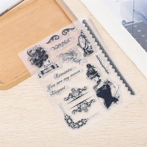 Lady Silicone Clear Seal Stamp DIY Scrapbooking Embossing Photo Album Decorative M17D