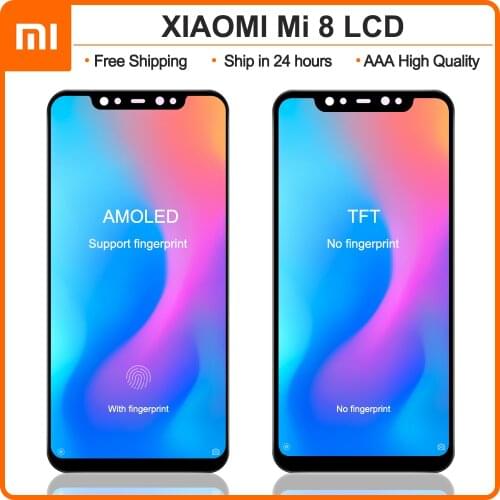 Super AMOLED 6.21'' Display Replacement For Xiaomi Mi 8 LCD Touch Screen Digitizer Assembly For Xiaomi Mi8 Display Repair parts