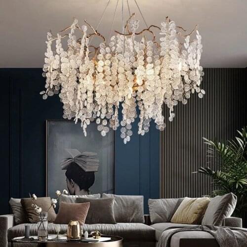 Modern Luxury LED Crystal Chandelier Lighting Home Decoration LOFT Villa Lustre Living Room Hotel Hall Art Indoor Decor Lighting