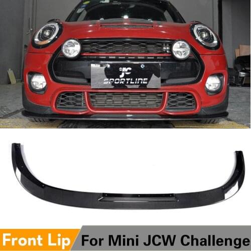 Carbon Fiber Car Front Bumper Lip Spoiler Diffuser for Mini JCW Challenge 2014 - 2018 Carbon Fiber Front Bumper Lip Spoiler