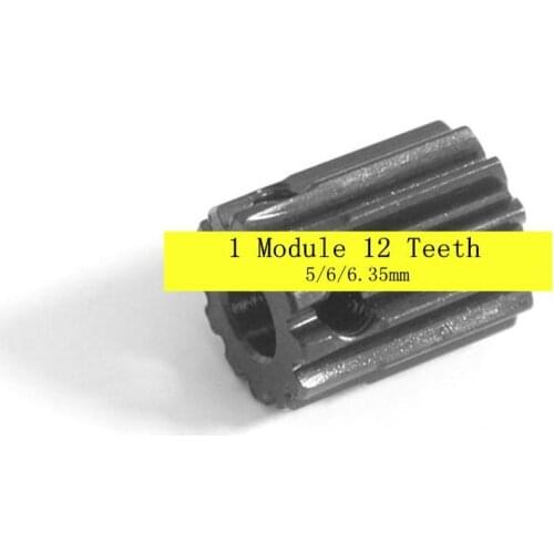 Steel Spur gear 1 Module 12 Teeth 1M 12T Convex motor gear 5mm 6mm 6.35mm A1 Top silk hole