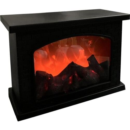 LED Home Fireplace Light Realistic Flameless Fireplace Lamp Modeling Lamp Decorative Table Light Christmas Crafts Ornaments