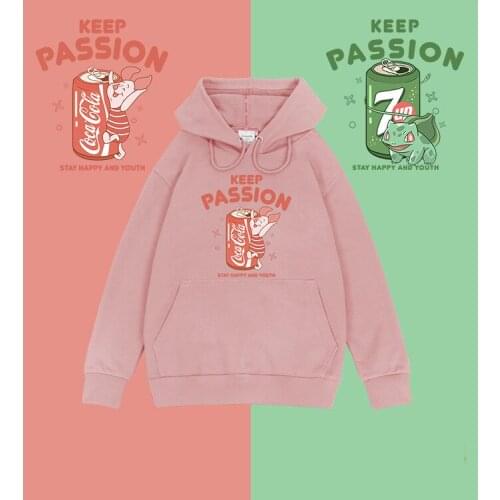 Piggy Pijie Cartoon Couple Boudoir Cute College Wind Plus Velvet Padded Terry Hoodies & Sweatshirts