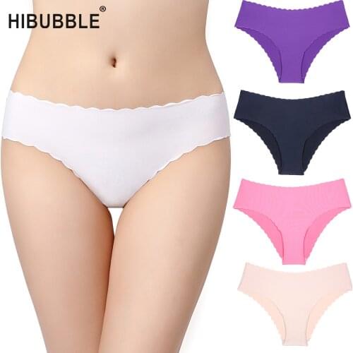 HIBUBBLE Sexy Seamless Panties Women Plus Size Briefs Lowe-Rise Underwear Women Traceless Crotch of Cotton Briefs FemaleHot Sale