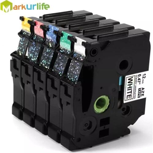 TZe-231L1 12mm Laminated Colorful Glitter Starry Sparkling Laser Label Tape Compatible for Brother P-Touch PT-D210 for gift