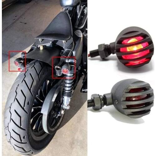 Universal 2Pcs Bullet LED Motorcycle Turn Signals Motorcycle Blinkers Rear Red Indicator Light Flashers For Cruiser Indicator