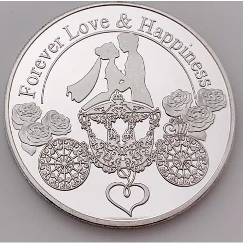 "Forever Love" 999 Silver Wedding Anniversary Coins Collectibles Love Confession Marriage Memorial Gift Happiness Forever